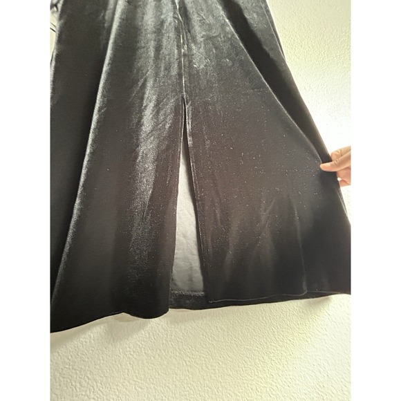 Elegant Black Velvet Dress Long with Cowl Neckline – Connected Petite, Size 14P - Picture 7 of 12